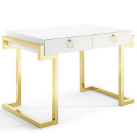 Modway EEI-3862-GLD-WHI Gold White Ring Office Desk