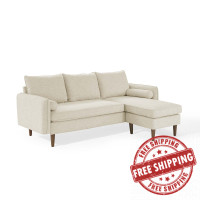 Modway EEI-3867-BEI Beige Revive Upholstered Right or Left Sectional Sofa