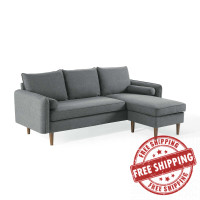 Modway EEI-3867-GRY Gray Revive Upholstered Right or Left Sectional Sofa