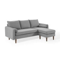 Modway EEI-3867-LGR Light Gray Revive Upholstered Right or Left Sectional Sofa