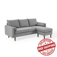 Modway EEI-3867-LGR Light Gray Revive Upholstered Right or Left Sectional Sofa