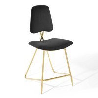 Modway EEI-3879-BLK Black Ponder Performance Velvet Counter Stool
