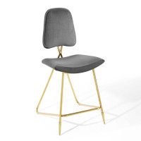 Modway EEI-3879-GRY Gray Ponder Performance Velvet Counter Stool