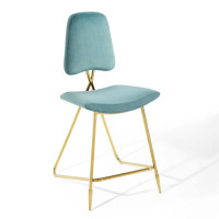 Modway EEI-3879-SEA Sea Blue Ponder Performance Velvet Counter Stool