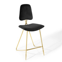 Modway EEI-3880-BLK Black Ponder Performance Velvet Bar Stool
