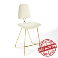 Modway EEI-3880-IVO Ivory Ponder Performance Velvet Bar Stool