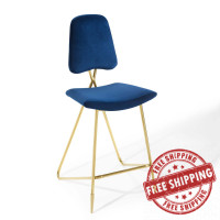 Modway EEI-3880-NAV Navy Ponder Performance Velvet Bar Stool