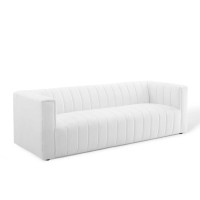 Modway EEI-3881-WHI White Reflection Channel Tufted Upholstered Fabric Sofa
