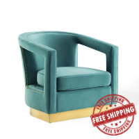 Modway EEI-3888-MIN Mint Frolick Performance Velvet Armchair