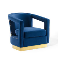 Modway EEI-3888-NAV Navy Frolick Performance Velvet Armchair