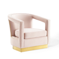 Modway EEI-3888-PNK Pink Frolick Performance Velvet Armchair