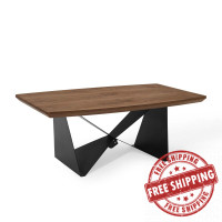 Modway EEI-3889-WAL Walnut Gemini Coffee Table