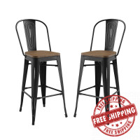 Modway EEI-3896-BLK-SET Promenade Bar Stool Set of 2