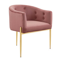 Modway EEI-3903-DUS Dusty Rose Savour Tufted Performance Velvet Accent Chair