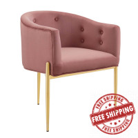 Modway EEI-3903-DUS Dusty Rose Savour Tufted Performance Velvet Accent Chair