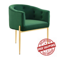 Modway EEI-3903-EME Emerald Savour Tufted Performance Velvet Accent Chair