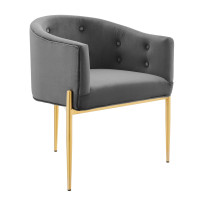 Modway EEI-3903-GRY Gray Savour Tufted Performance Velvet Accent Chair