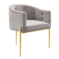 Modway EEI-3903-LGR Light Gray Savour Tufted Performance Velvet Accent Chair
