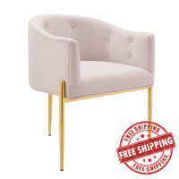 Modway EEI-3903-PNK Pink Savour Tufted Performance Velvet Accent Chair