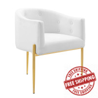Modway EEI-3903-WHI White Savour Tufted Performance Velvet Accent Chair