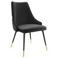 Modway EEI-3907-BLK Black Adorn Tufted Performance Velvet Dining Side Chair
