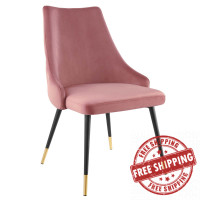 Modway EEI-3907-DUS Dusty Rose Adorn Tufted Performance Velvet Dining Side Chair