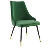 Modway EEI-3907-EME Emerald Adorn Tufted Performance Velvet Dining Side Chair
