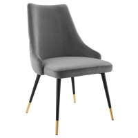 Modway EEI-3907-GRY Gray Adorn Tufted Performance Velvet Dining Side Chair
