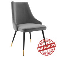 Modway EEI-3907-GRY Gray Adorn Tufted Performance Velvet Dining Side Chair
