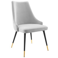 Modway EEI-3907-LGR Light Gray Adorn Tufted Performance Velvet Dining Side Chair