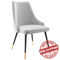 Modway EEI-3907-LGR Light Gray Adorn Tufted Performance Velvet Dining Side Chair