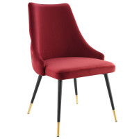 Modway EEI-3907-MAR Maroon Adorn Tufted Performance Velvet Dining Side Chair