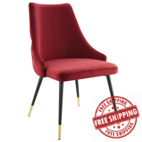 Modway EEI-3907-MAR Maroon Adorn Tufted Performance Velvet Dining Side Chair