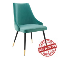 Modway EEI-3907-TEA Teal Adorn Tufted Performance Velvet Dining Side Chair