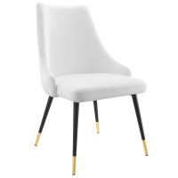 Modway EEI-3907-WHI White Adorn Tufted Performance Velvet Dining Side Chair