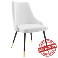 Modway EEI-3907-WHI White Adorn Tufted Performance Velvet Dining Side Chair