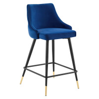 Modway EEI-3908-NAV Navy Adorn Performance Velvet Counter Stool