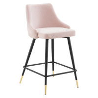 Modway EEI-3908-PNK Pink Adorn Performance Velvet Counter Stool