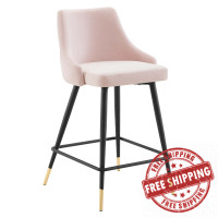 Modway EEI-3908-PNK Pink Adorn Performance Velvet Counter Stool