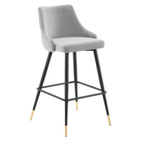 Modway EEI-3909-LGR Light Gray Adorn Performance Velvet Bar Stool