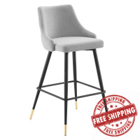 Modway EEI-3909-LGR Light Gray Adorn Performance Velvet Bar Stool