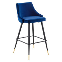 Modway EEI-3909-NAV Navy Adorn Performance Velvet Bar Stool
