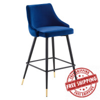 Modway EEI-3909-NAV Navy Adorn Performance Velvet Bar Stool
