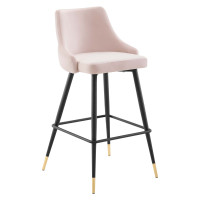 Modway EEI-3909-PNK Pink Adorn Performance Velvet Bar Stool