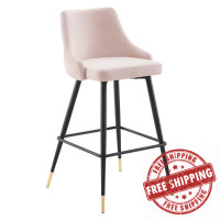 Modway EEI-3909-PNK Pink Adorn Performance Velvet Bar Stool