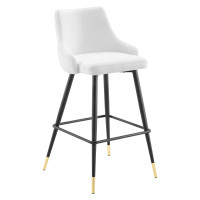 Modway EEI-3909-WHI White Adorn Performance Velvet Bar Stool