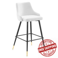 Modway EEI-3909-WHI White Adorn Performance Velvet Bar Stool