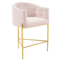 Modway EEI-3910-PNK Pink Savour Tufted Counter Stool