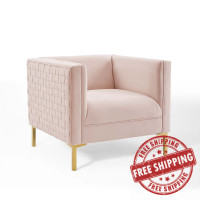 Modway EEI-3916-PNK Pink Resonate Performance Velvet Armchair