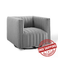 Modway EEI-3926-LGR Light Gray Conjure Tufted Swivel Upholstered Armchair